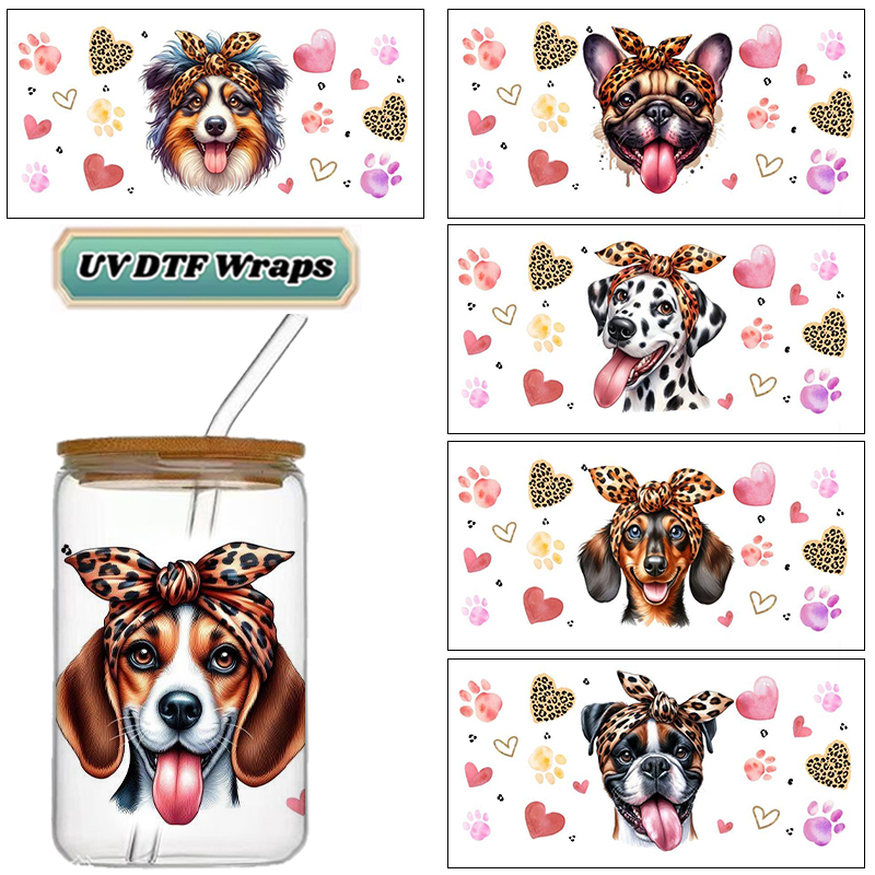 Rdta Tank Glass - Cute Dog with Leopard Headband UV
