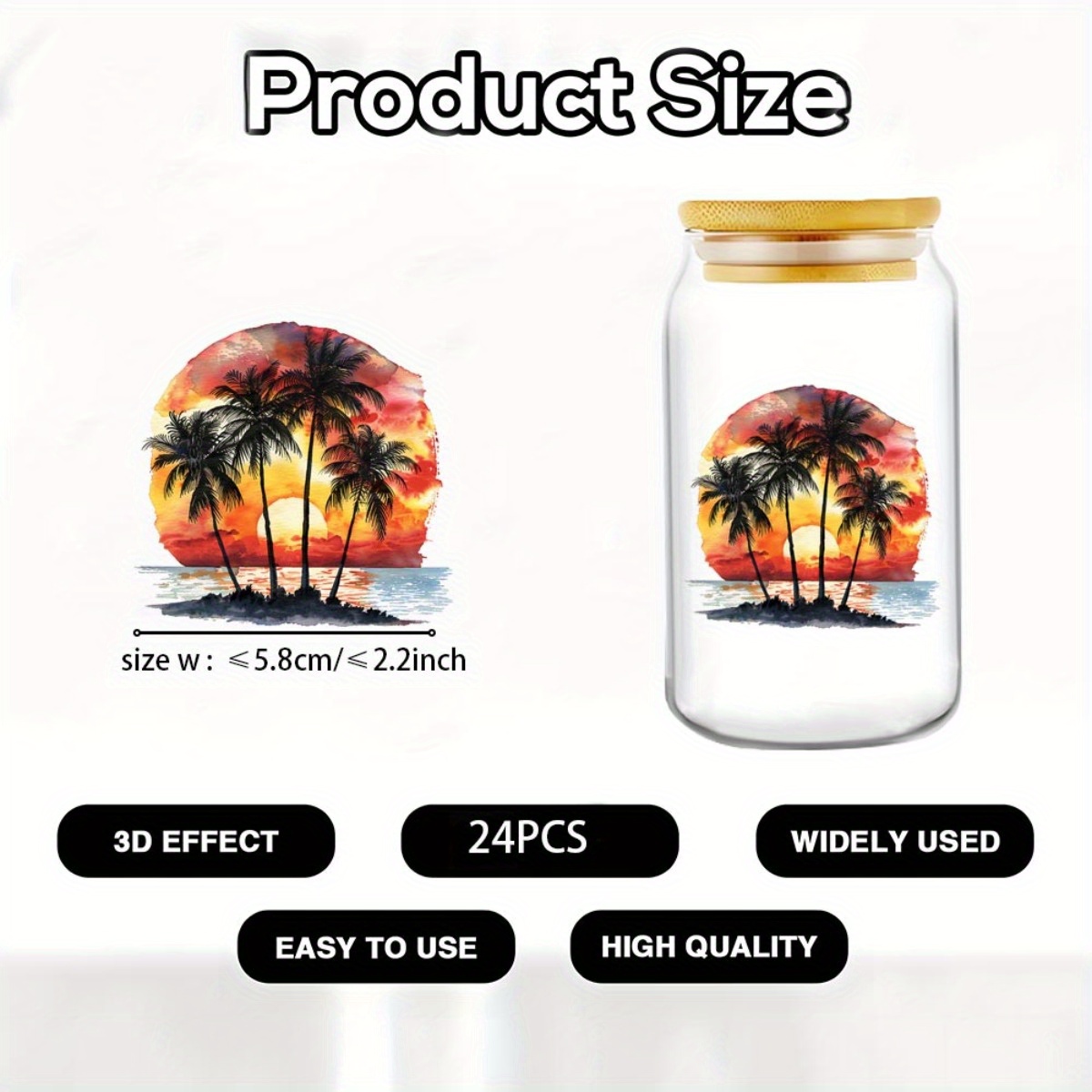 24Pcs/Set Summer Tropical Beac - Rdta Tank Glass 评论和价格