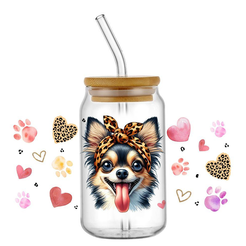 Cute Dog with Leopard Headband - Rdta Tank Glass 评论和价格