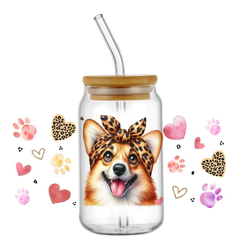 Cute Dog with Leopard Headband - Rdta Tank Glass 评论和价格