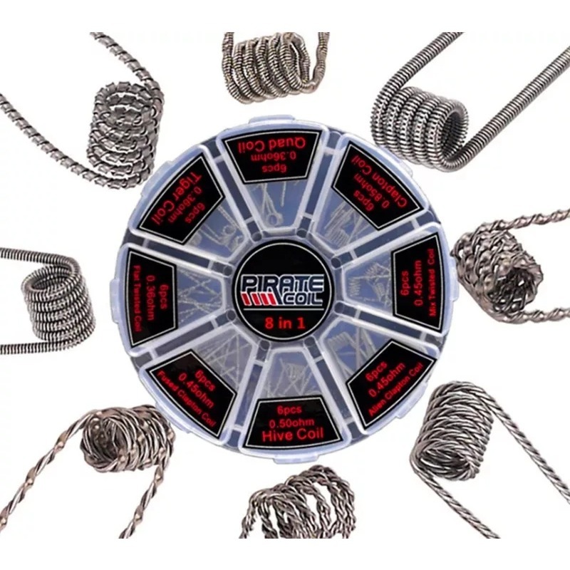 48Pcs/Set 8 in 1 Prebuilt Coil - Clapton Wire Pre Built 评论和价格