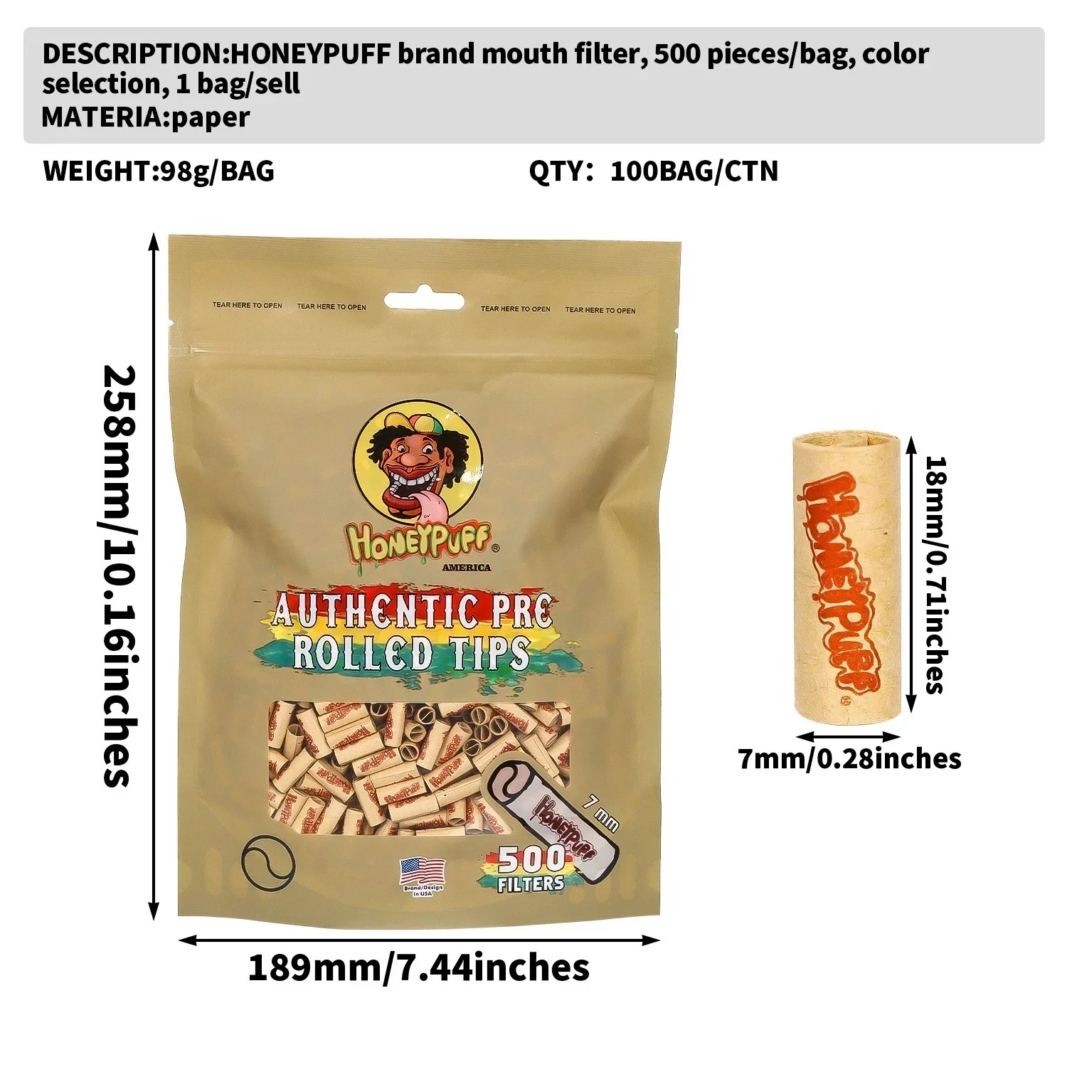 500Pcs/Lot Natural Unrefined P - Smoking & Vaping Accessories 评论和价格